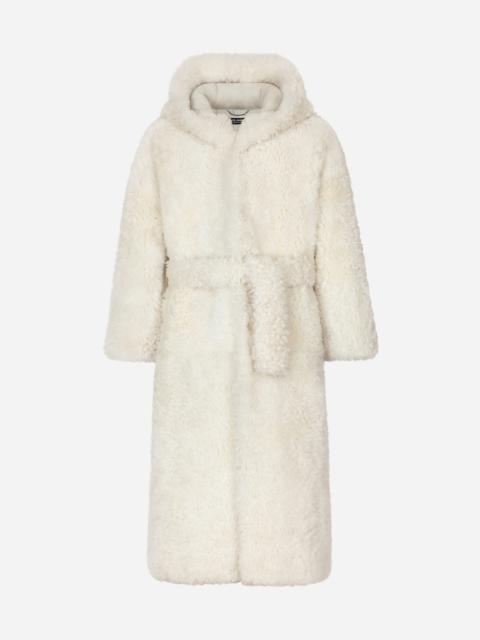 Dolce & Gabbana Shearling coat with hood