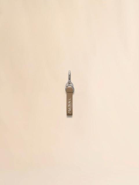 Marni BROWN LEATHER KEYRING WITH MARNI MENDING