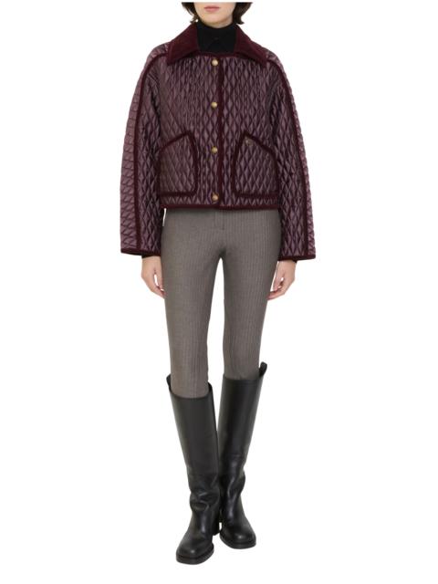Burberry burberry Cropped Quilted Nylon Floriston Jacket in Mahogany Brown at Nordstrom