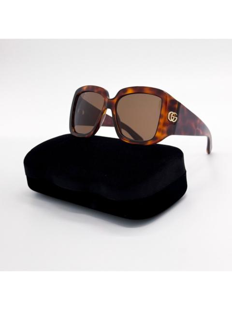 GUCCI New Gucci Havana Brow Women Oversized Sunglasses GG1402S 002