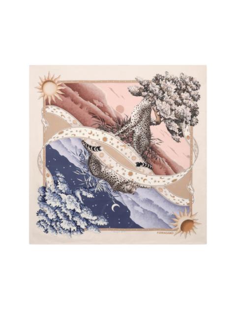 FERRAGAMO Ferragamo Day And Night Print Silk Foulard
