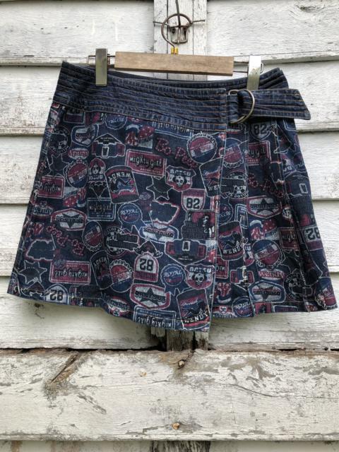 BATSU THE CANDID WERDY FULL PRINT DENIM SKIRT