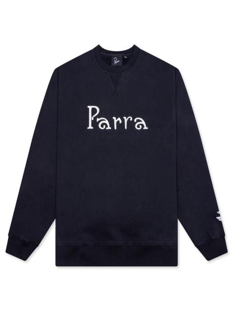 by Parra WEIRD TRAD LOGO CREW NECK SWEATSHIRT - DARK NAVY