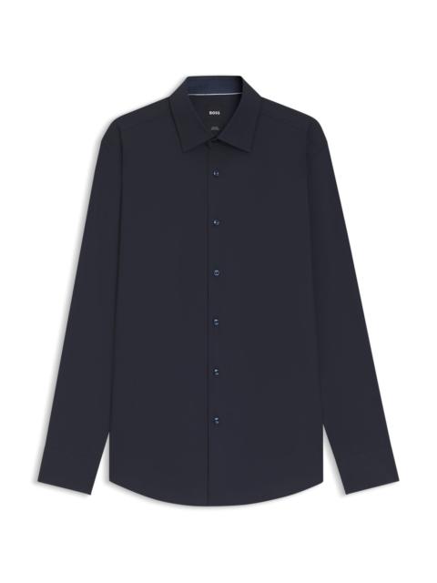 BOSS EASY-IRON SLIM-FIT SHIRT IN STRETCH-COTTON POPLIN