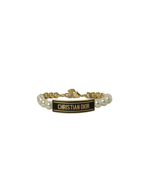 Dior Dior Letter Bracelet With Pearl Gold