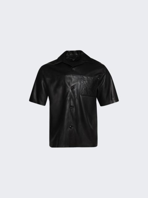 AMIRI Ma Leather Camp Shirt Black