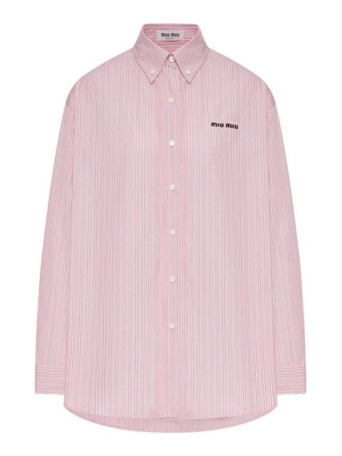 Miu Miu Miu Miu Women Striped Cotton Poplin Shirt