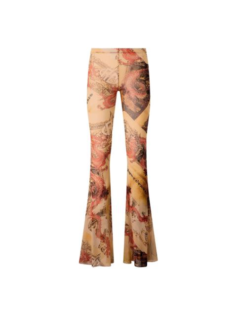 flared printed trousers