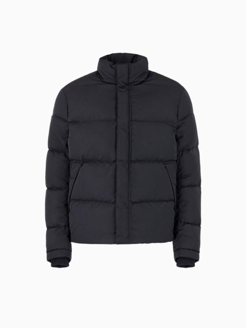 EMPORIO ARMANI Quilted puffer jacket with all-over jacquard eagle