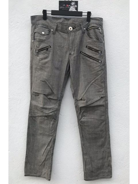 Other Designers Lee - Lee Cowboy Multi Zipper Cinch Back Tartan Checkered Pants