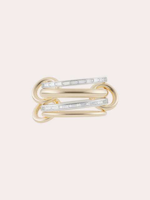 Spinelli Kilcollin Naima 18K Two-Tone Gold and Diamond Linked Rings