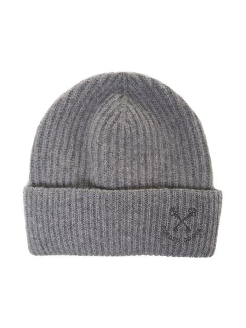 Logo Embroidered Ribbed-knit Beanie