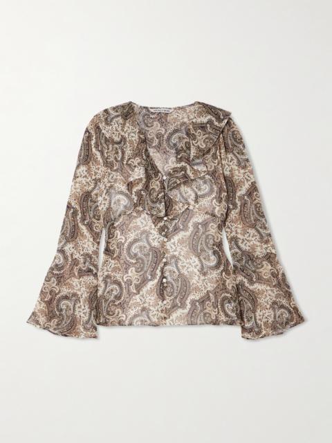 VERONICA BEARD Kyrie Ruffled Paisley-print Silk-georgette Blouse