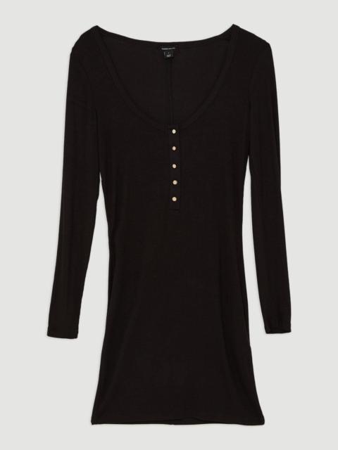 KAREN MILLEN Lux Viscose Rib Jersey Scoop Neck Mini Dress