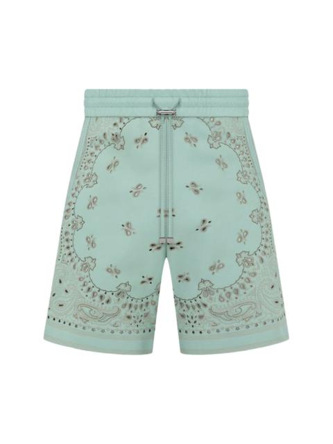 AMIRI bandana-print leather shorts