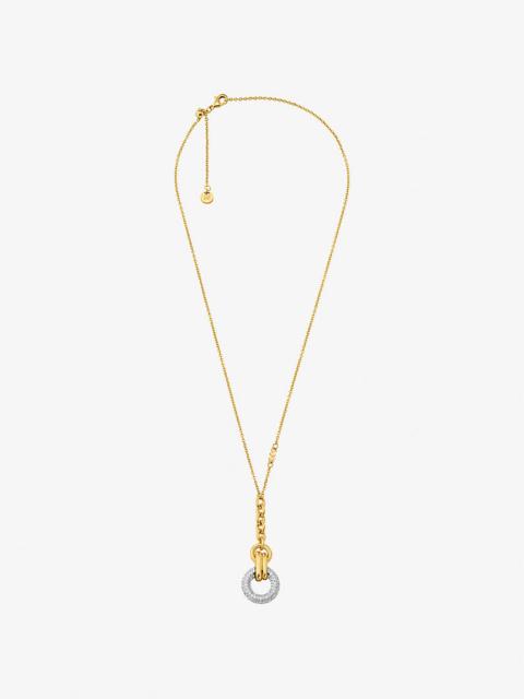 MICHAEL KORS Pavé Interlocking Pendant Necklace