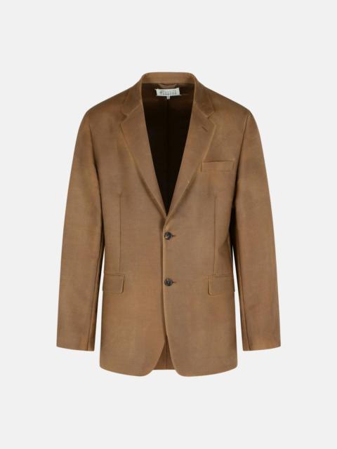 Maison Margiela BLAZER IN MOHAIR AND BROWN WOOL