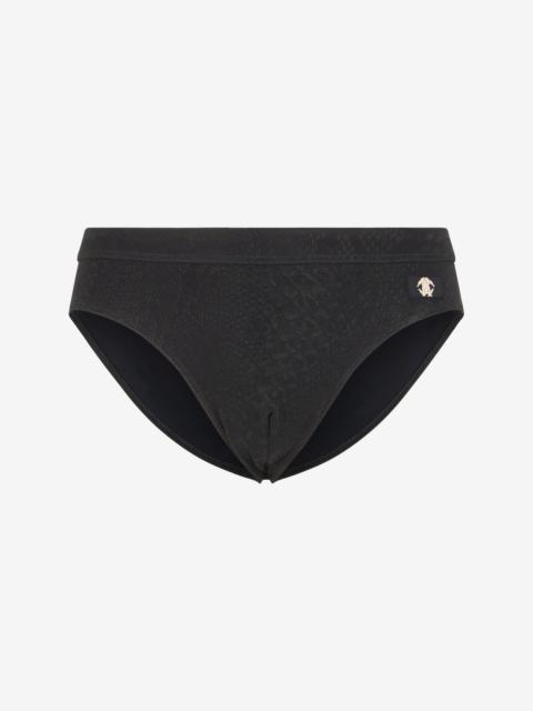 Roberto Cavalli Python-Print Swim Briefs