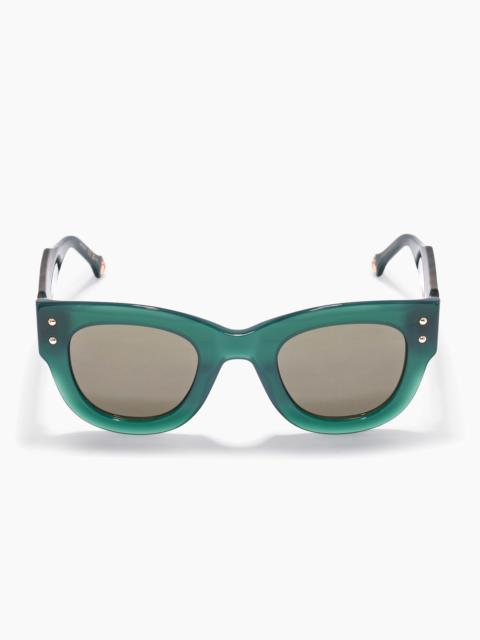 CAROLINA HERRERA Round Frame Sunglasses With Contrast Temples