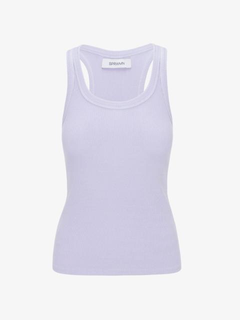 SPRWMN LAVENDER RIB FITTED SCOOP TANK