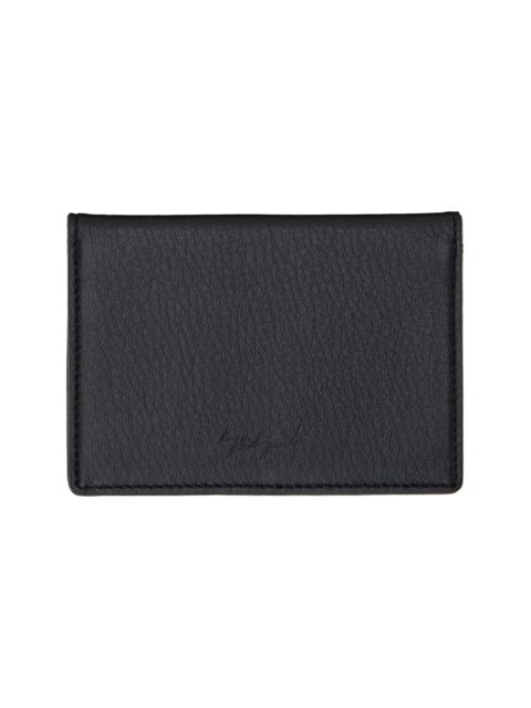 Yohji Yamamoto Black Leather Bifold Card Holder