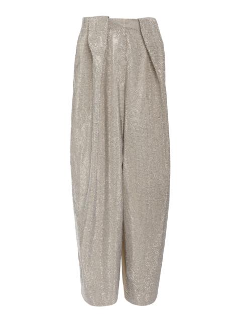 Stella McCartney Crystal-Embellished Hotfix Balloon Pants silver