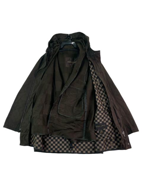 LOUIS VUITTON parka wax canvas cotton damier monogram lined