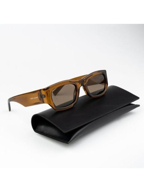 Other Designers Saint Lautrent - NEW Saint Laurent SL713 003 Transparent Brown Rectangle Unisex Sunglasses