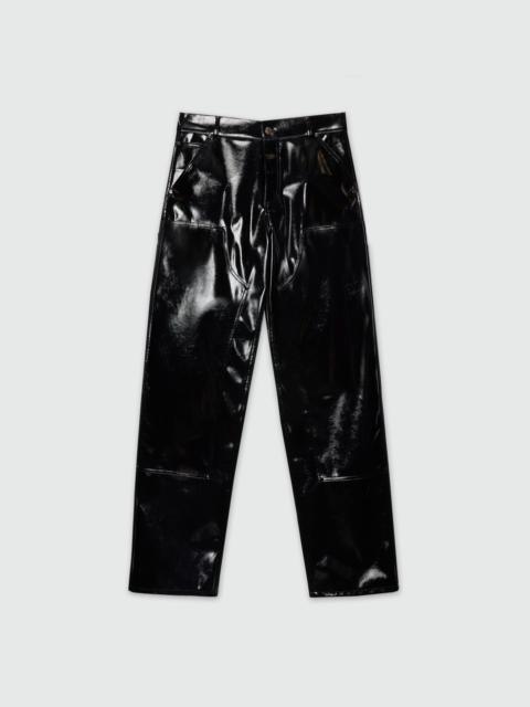 MSGM Black vinyl baggy trousers