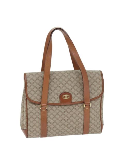 CELINE CELINE Macadam Canvas Hand Bag Beige Gold
