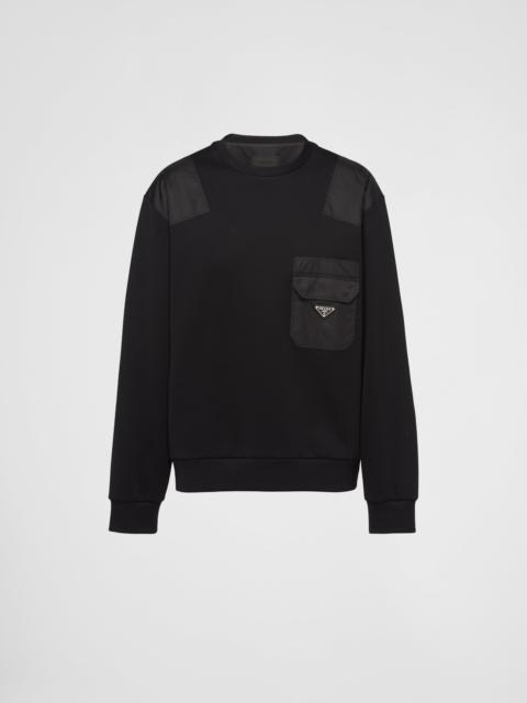 Prada Cotton sweatshirt with Re-Nylon details