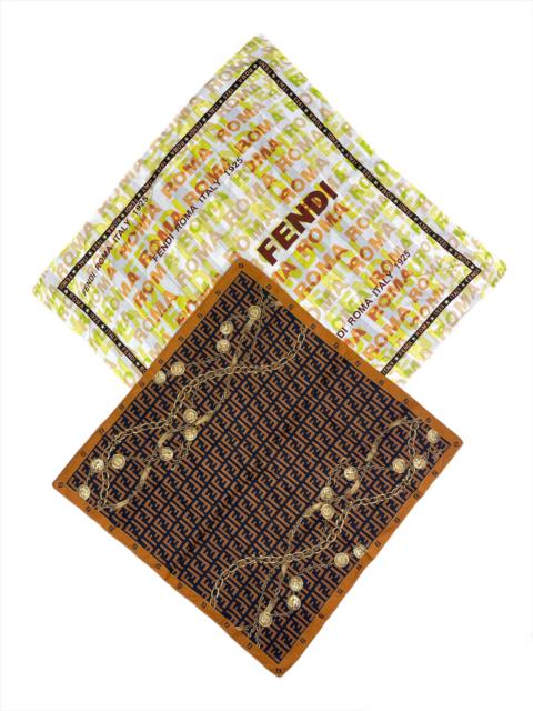 FENDI 2pcs FENDI monogram and Multicolor Pocket square