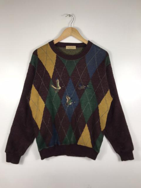 Other Designers Japanese Brand - ⚡️Vintage Rinald Argyle Embroidered Sweatshirt