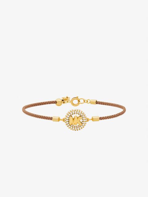 MICHAEL KORS Pavé Gold-Tone Logo Corded Bracelet