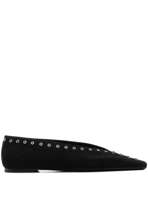 Totême Toteme Women Suede Leather Lace-Up Ballets