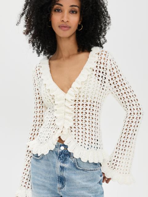 L'AGENCE Solaris Open Stitch Cardigan