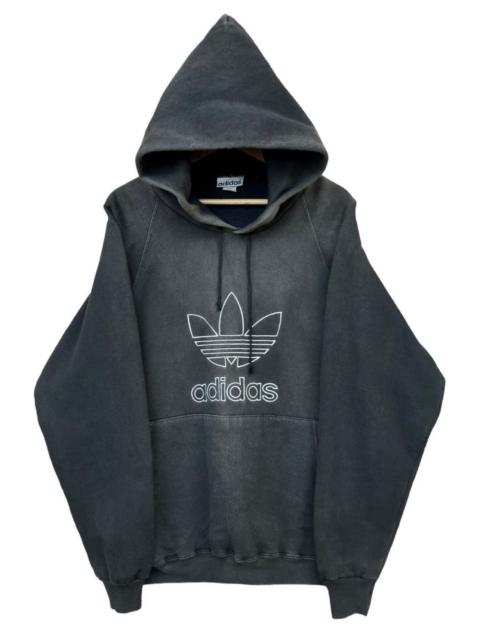 adidas Vintage 90s Adidas Distressed Black Sunfaded Black Hoodie