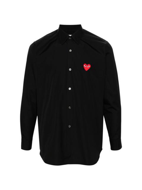 Comme des Garçons PLAY UNISEX LS SHIRT RED HEART - BLACK