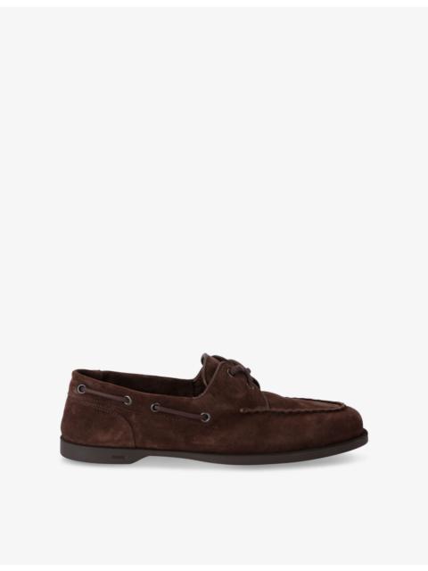 John Lobb Foil Suede Boat Shoes