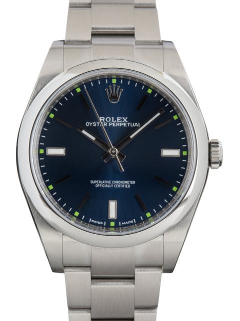 ROLEX Used Rolex Oyster Perpetual 39 Blue Dial Ref 114300 Oyster Band