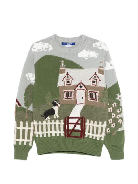 Junya Watanabe MAN Junya Watanabe Men Printed Cotton Crewneck Sweater