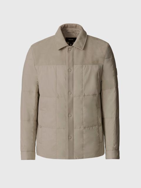 MACKAGE HENRIK Mixed-Media Suede Shirt Jacket