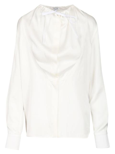 Loewe Silk Satin Blouse Shirts White