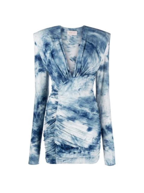 ALEXANDRE VAUTHIER Tie-dye Print Ruched Mini Dress