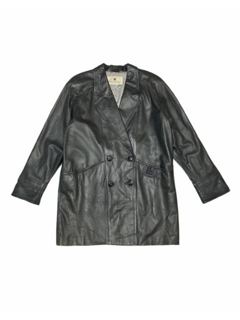 Other Designers Leather Jacket - Vintage Pierre Balmain Over Print Leather Long Jacket
