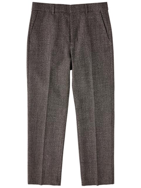 Straight-leg wool-blend trousers