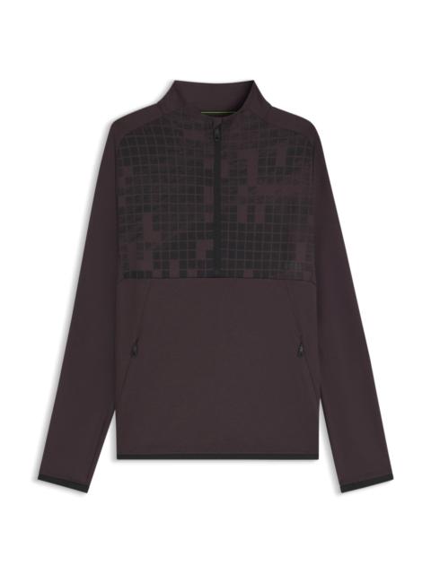 BOSS ACTIVE HALF-ZIP SWEATSHIRT IN PRINTED QUICK-DRY FABRIC