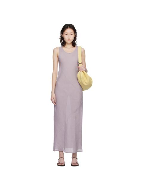 BASERANGE Purple Fine Linen Larva Midi Dress