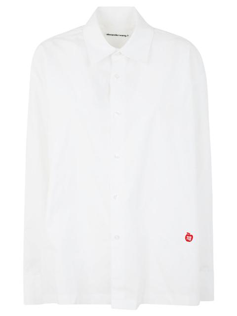 Alexander Wang Alexander Wang Women Button Up Long Sleeve Shirt With Logo Apple Patch