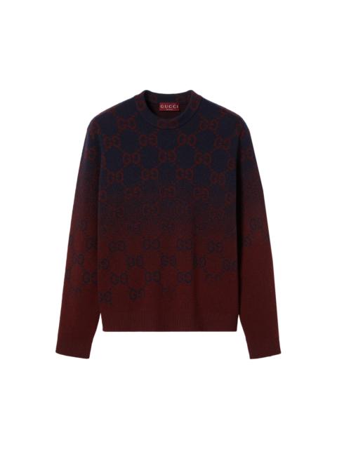 GUCCI Gucci Degrade Wool Jacquard Sweater 'Ink/Bordeaux'